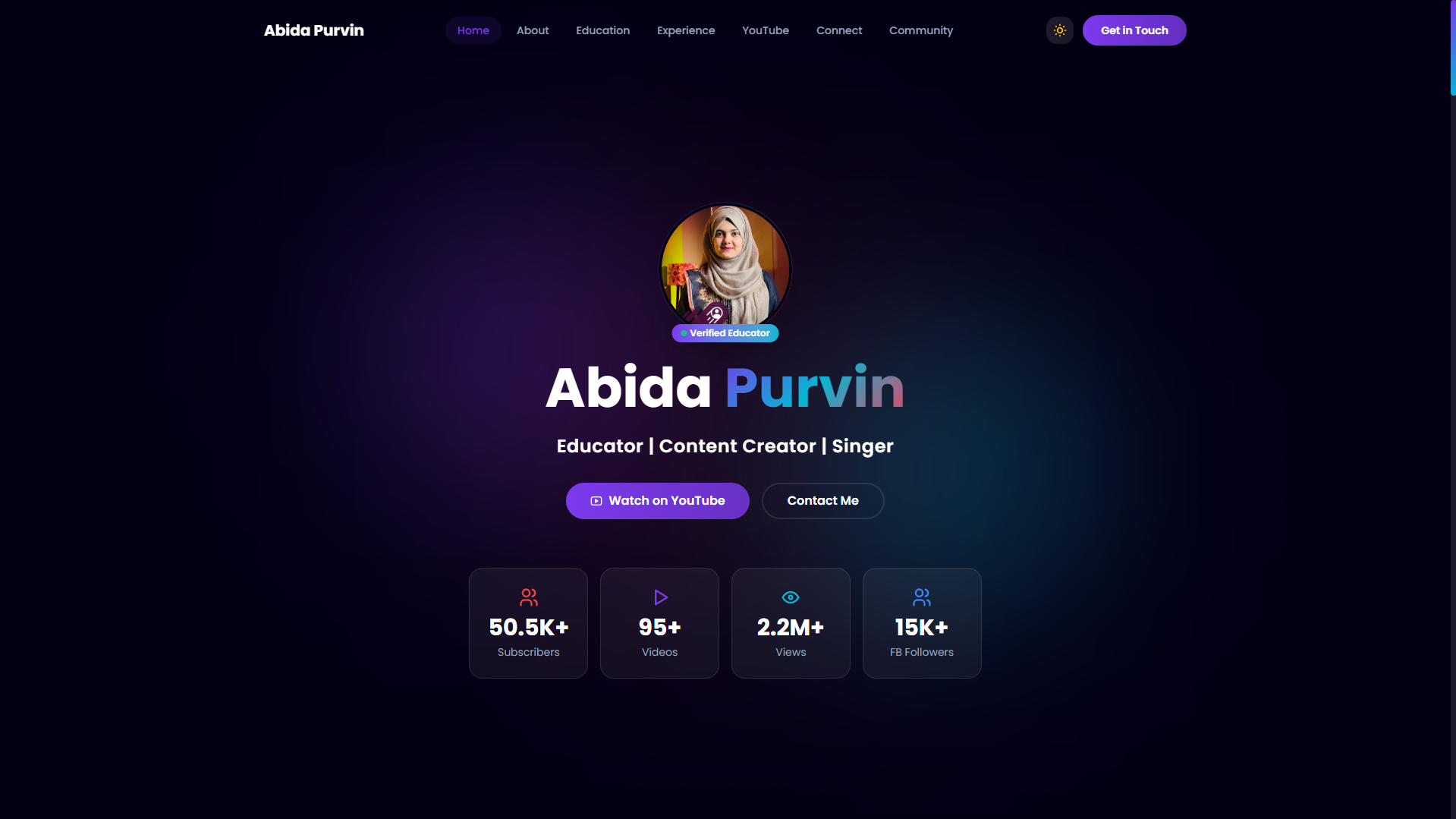 Abida Purvin Portfolio